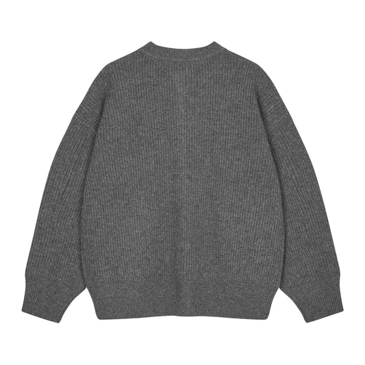 Heavy Wool Round Cardigan