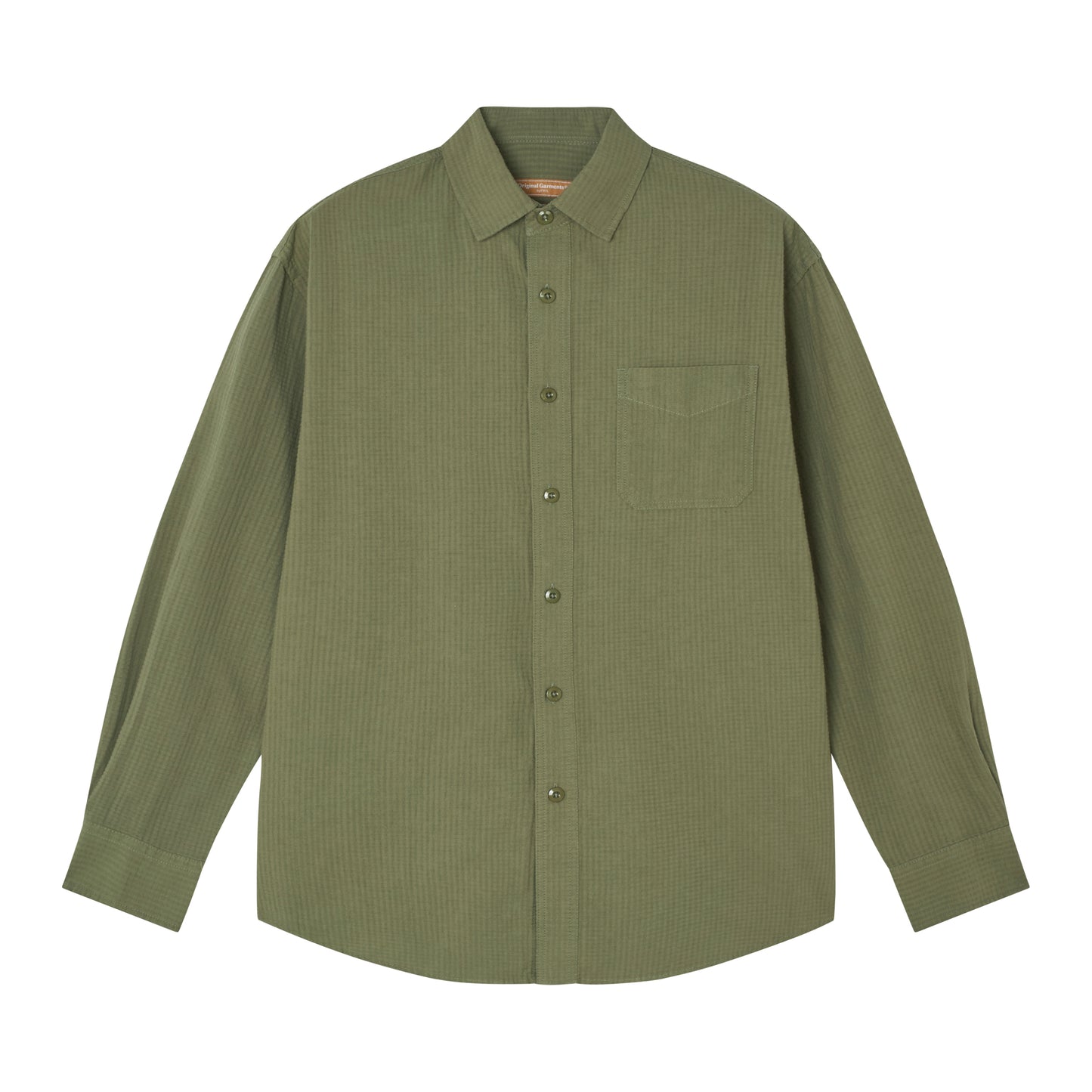 Frizmworks - OG Dobby Weave Seersucker Shirt - OLIVE / Grøn - Skjorter