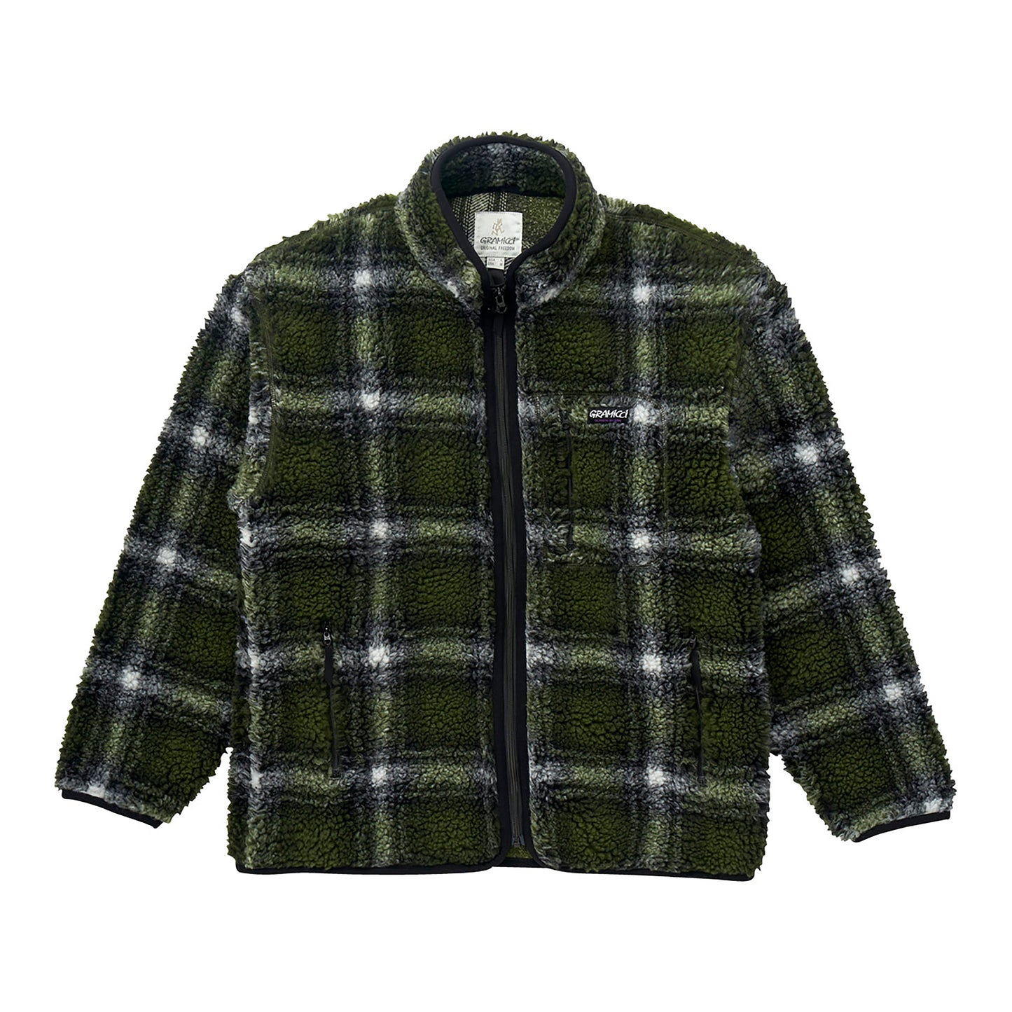Gramicci - Shadow Plaid Sherpa Jacket - OLIVE SHADOW PLAID / Grøn||Tern - Jakker