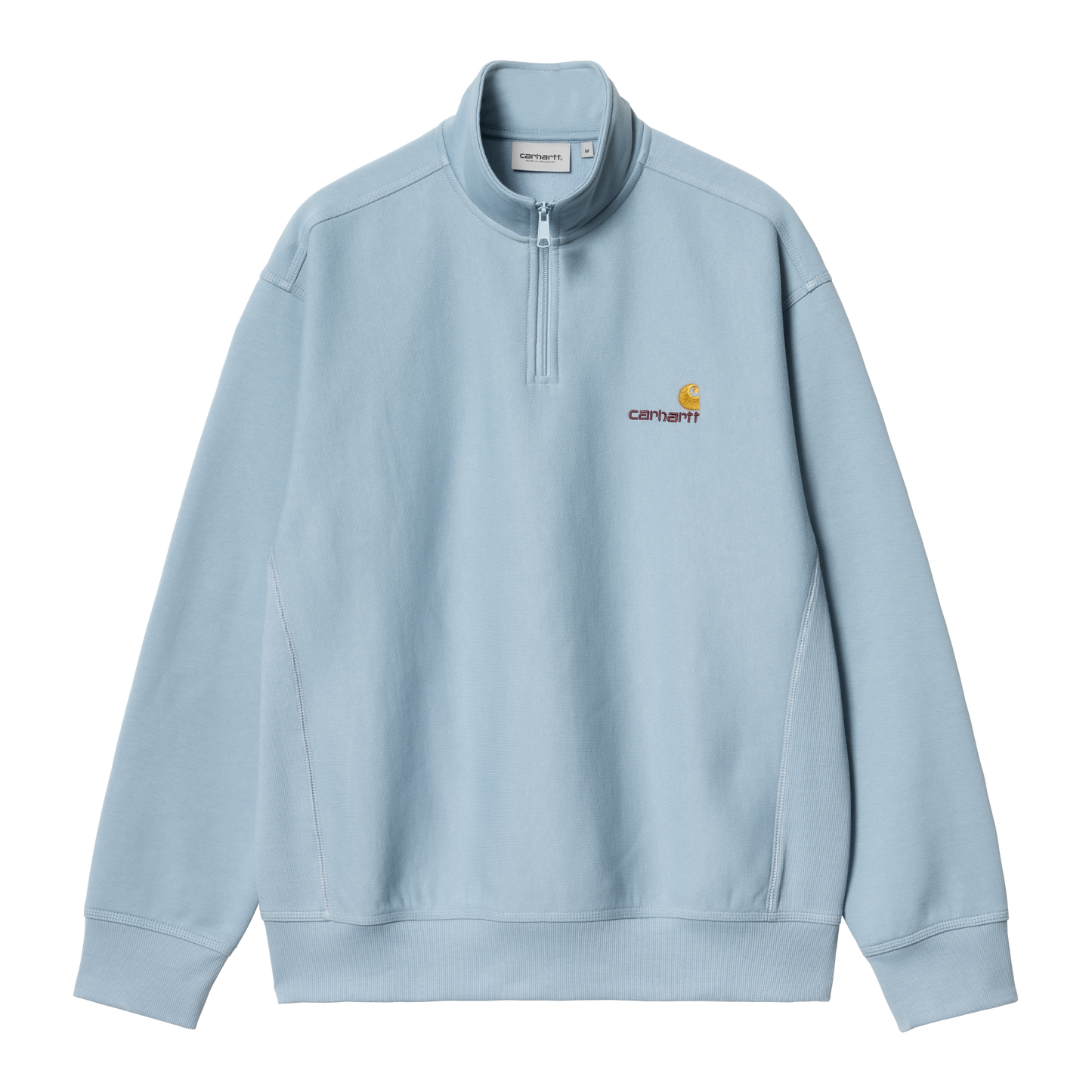 Carhartt WIP - Half Zip American Script Sweat - frosted blue - Herre > Sweatshirts