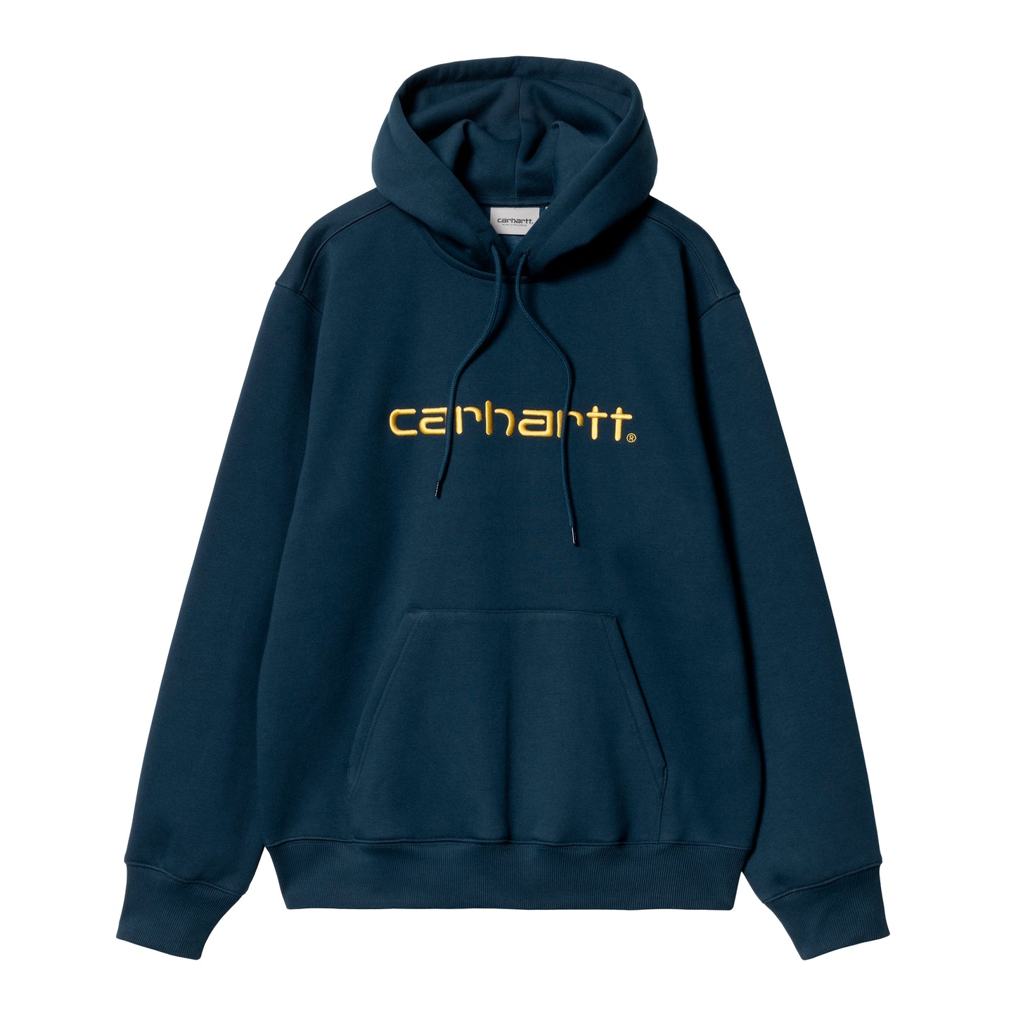 Carhartt WIP - Hooded Carhartt Sweat - INK / AIR YELLOW / Blå - Sweatshirts