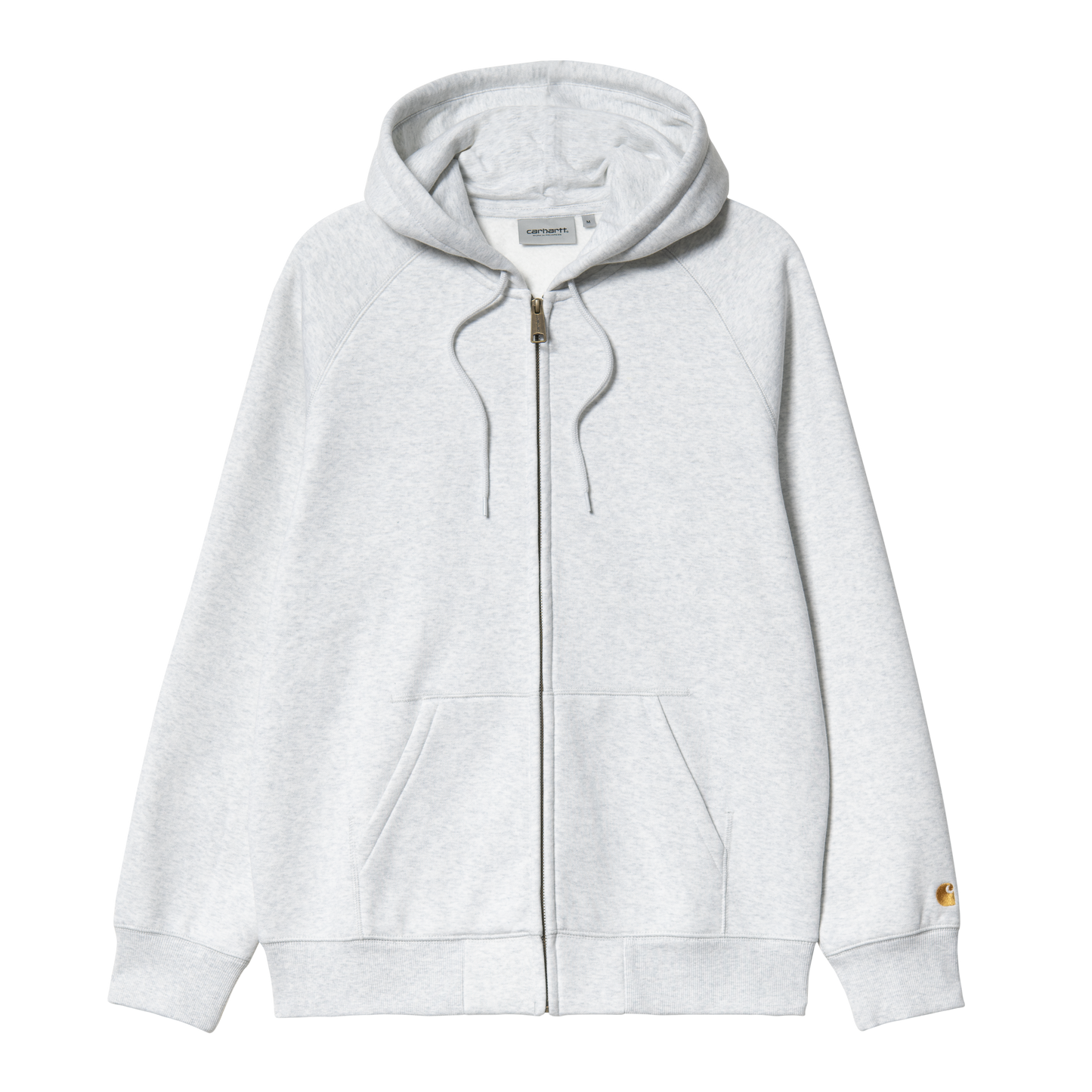 Carhartt WIP - Hooded Chase Jacket SS25 - ASH HEATHER / GOLD / Grå - Sweatshirts