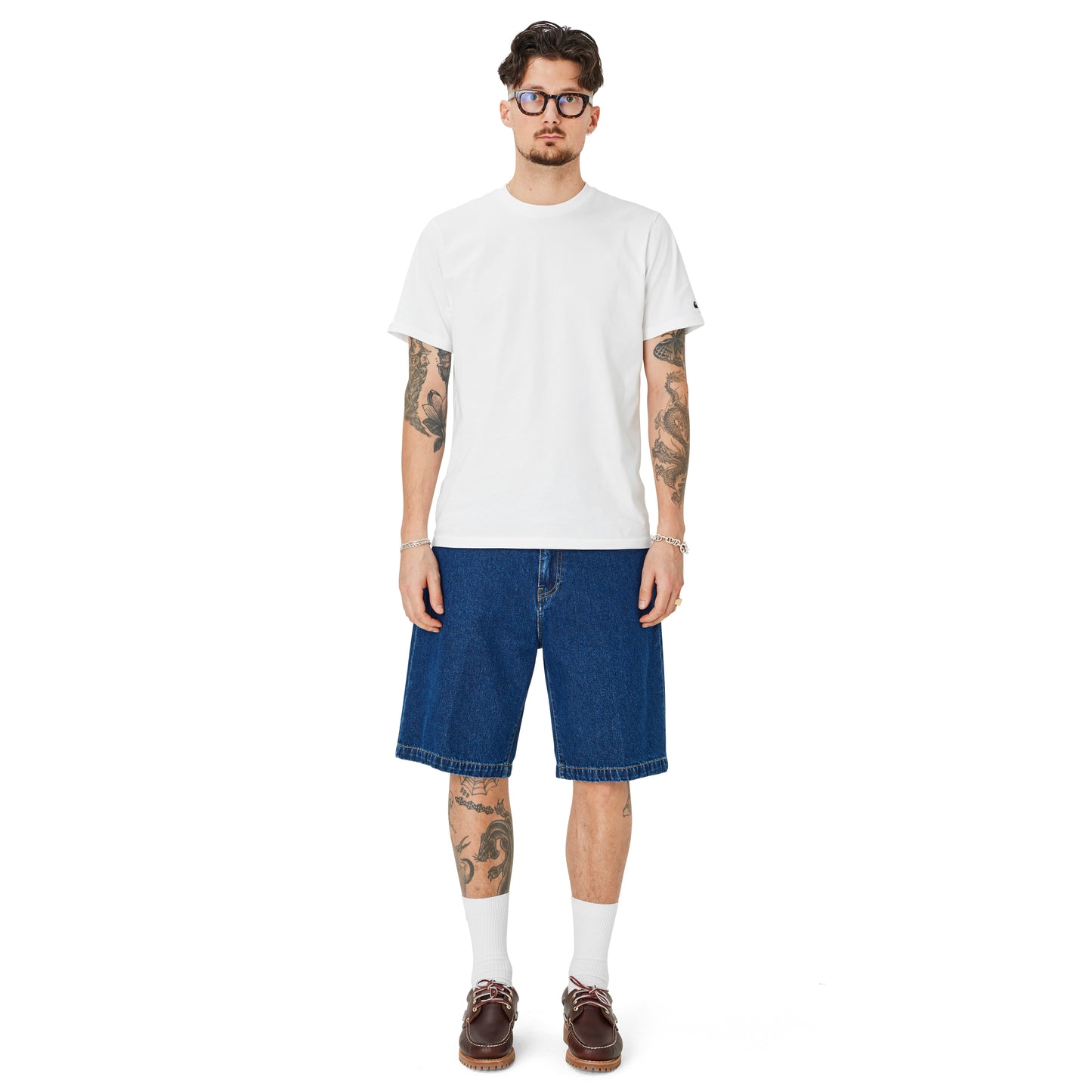 Carhartt WIP - Landon Short Robertson - BLUE STONE WASHED / Blå - Shorts
