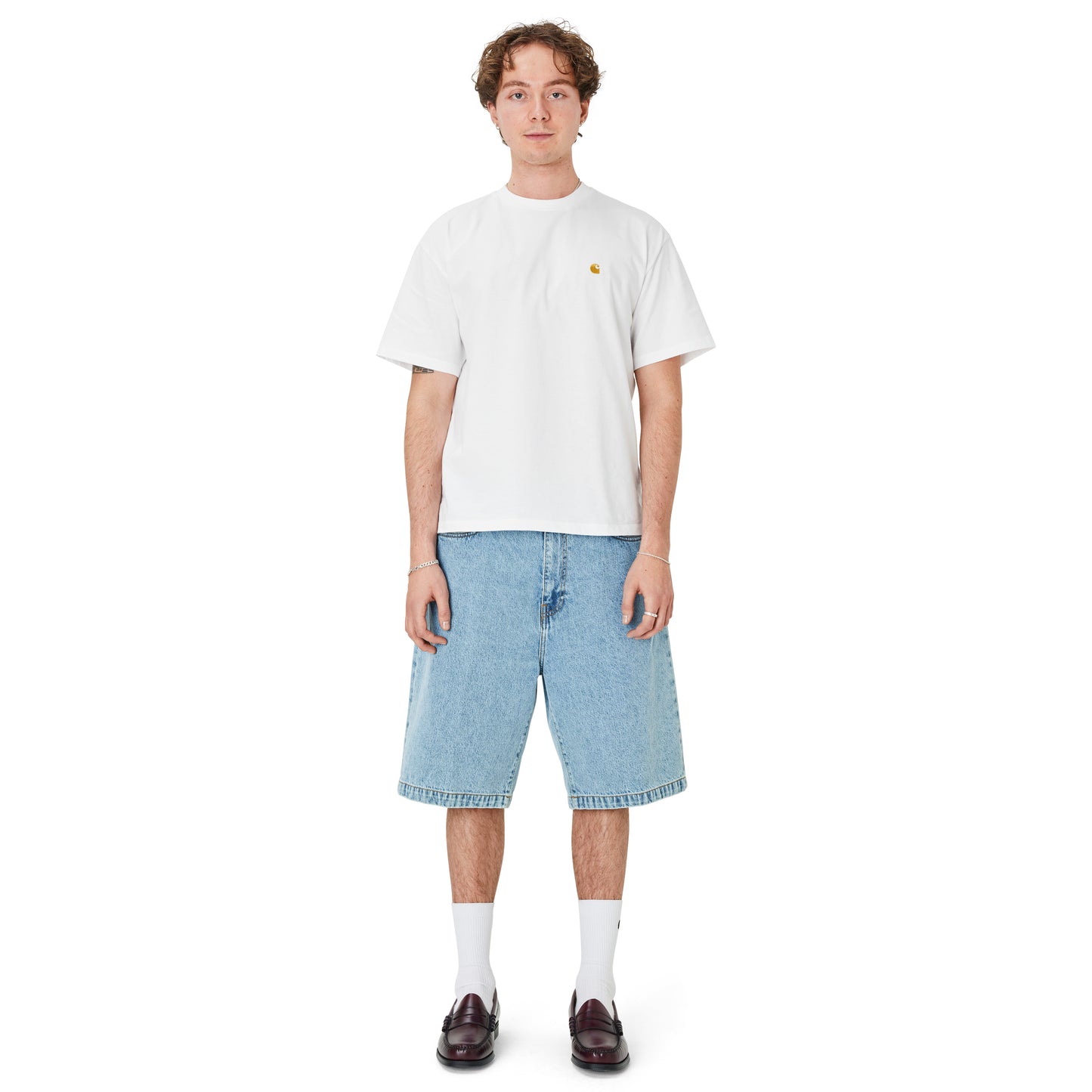 Carhartt WIP - Landon Short Robertson - BLUE BLEACHED / Blå - Shorts