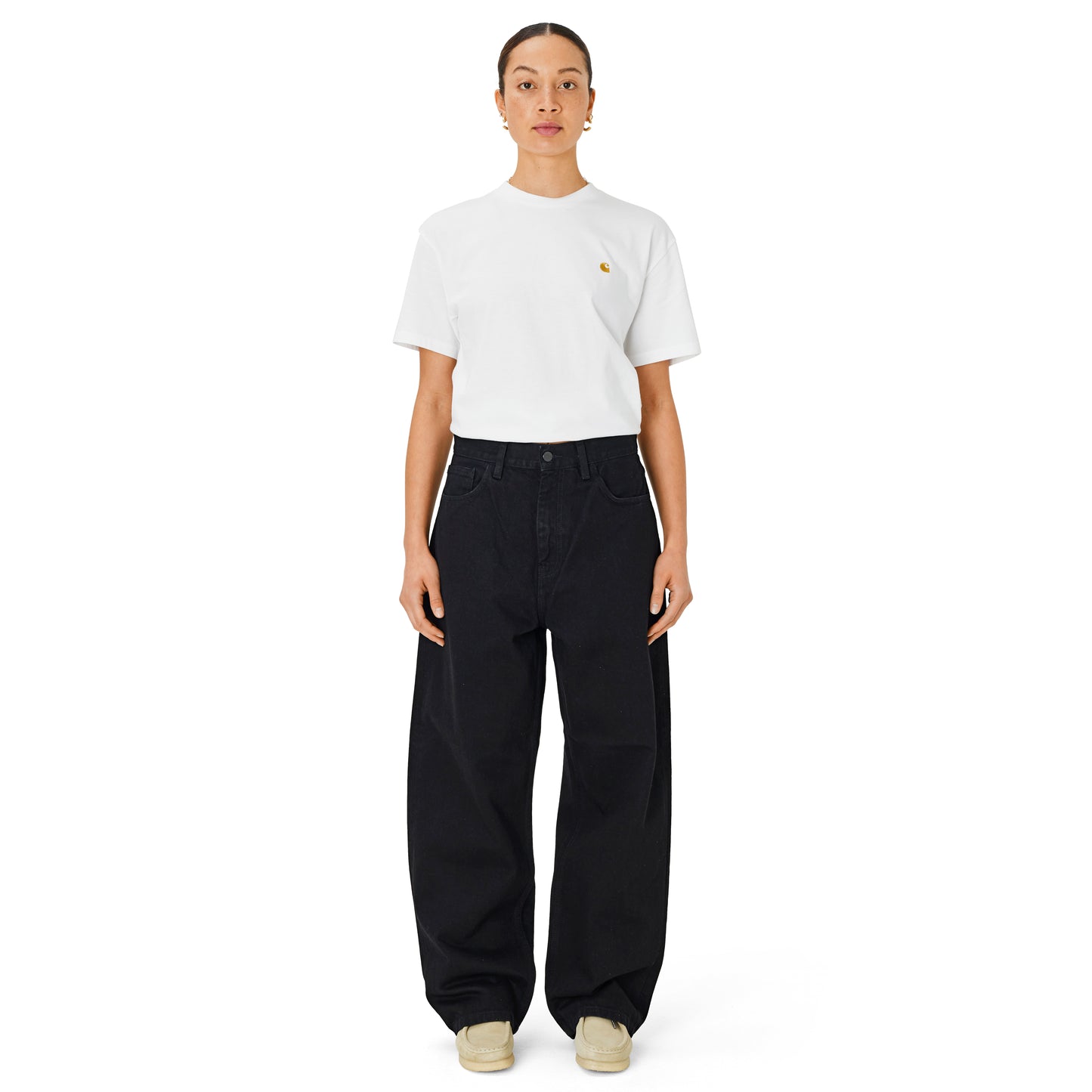 Carhartt WIP - W' Brandon Pant Smith - BLACK RINSED / Sort - Bukser