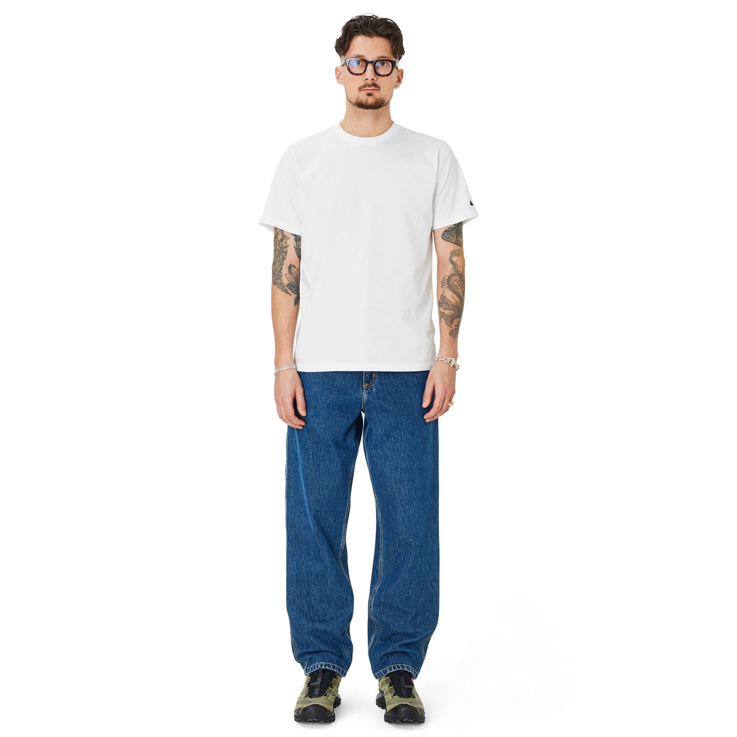 Carhartt WIP - Single Knee Pant Smith - BLUE STONE WASHED / Blå - Bukser