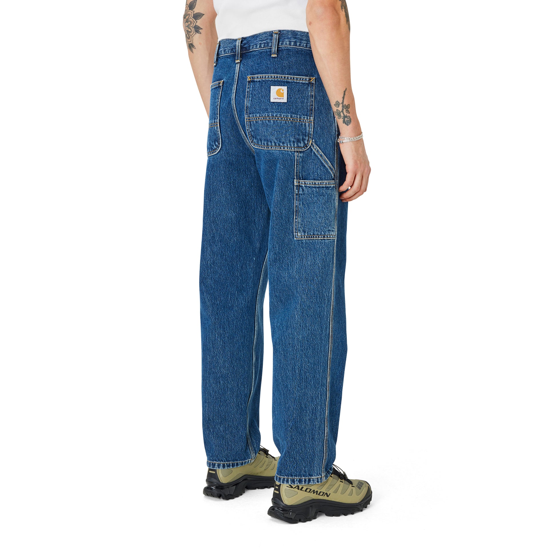 Carhartt WIP - Single Knee Pant Smith - BLUE STONE WASHED / Blå - Bukser