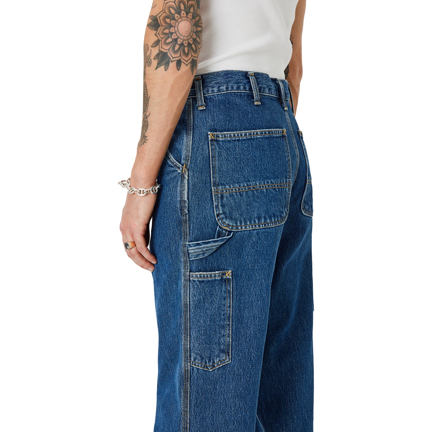 Carhartt WIP - Single Knee Pant Smith - BLUE STONE WASHED / Blå - Bukser