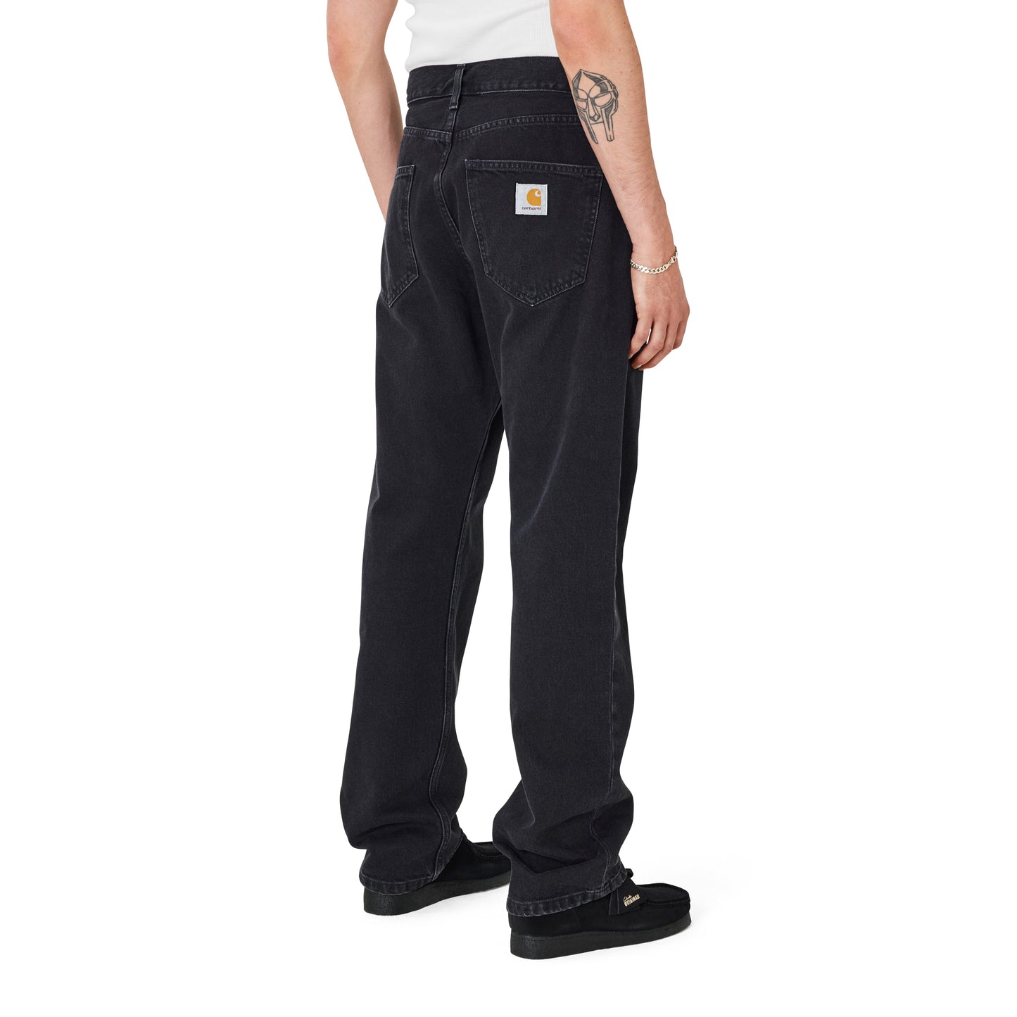 Carhartt WIP - Nolan Pant Marshfield - BLACK STONE WASHED / Sort - Bukser