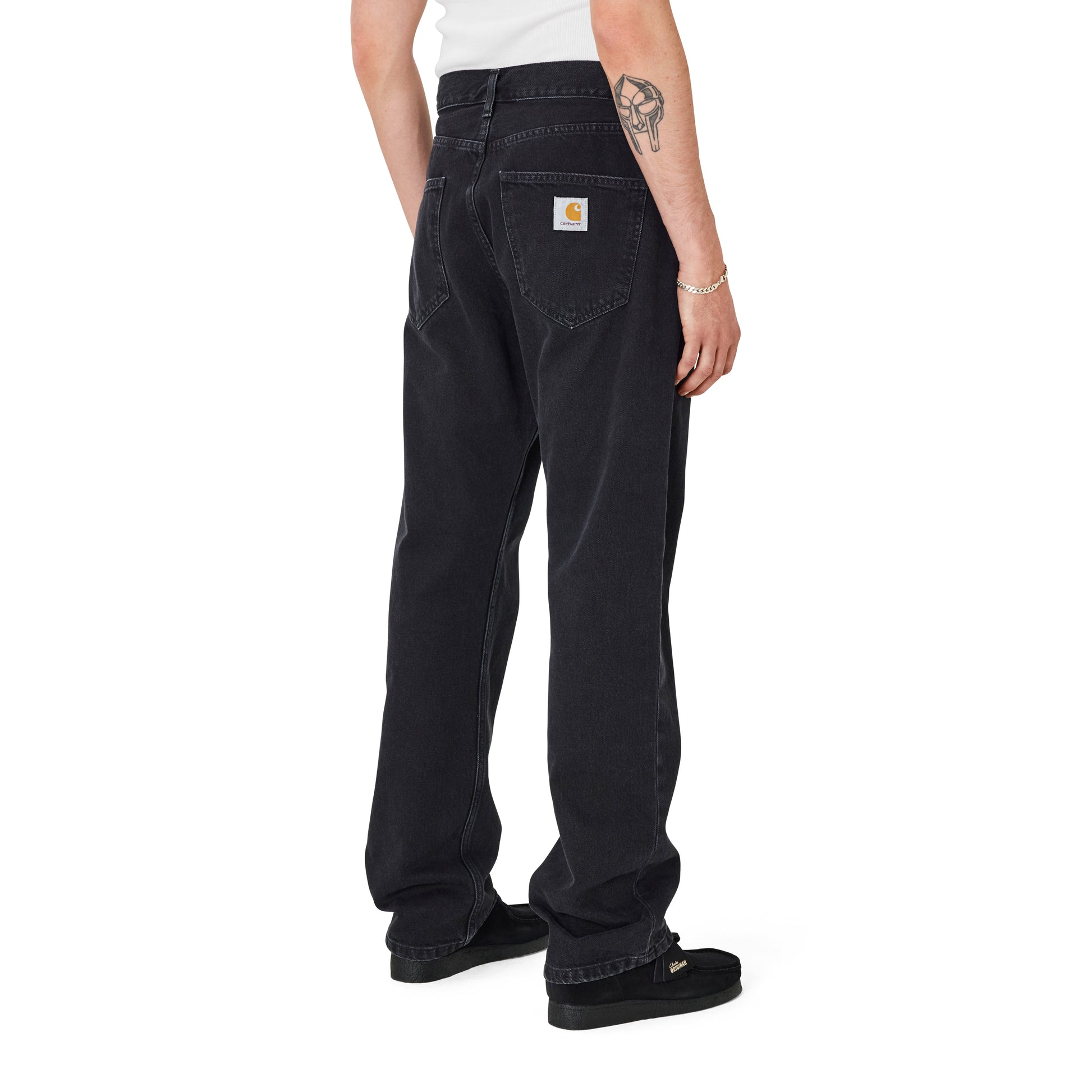 Carhartt WIP - Nolan Pant Marshfield - BLACK STONE WASHED / Sort - Bukser