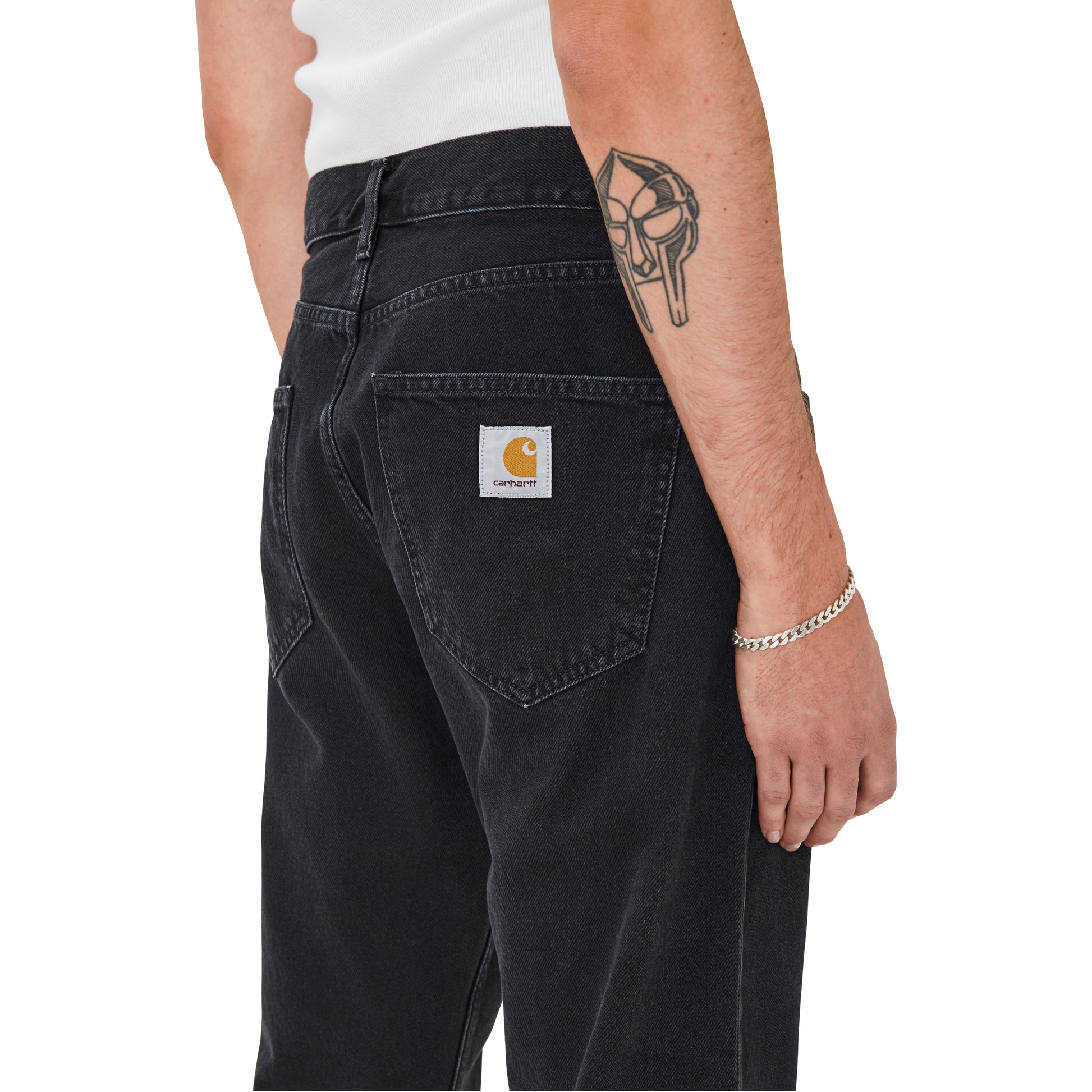 Carhartt WIP - Nolan Pant Marshfield - BLACK STONE WASHED / Sort - Bukser