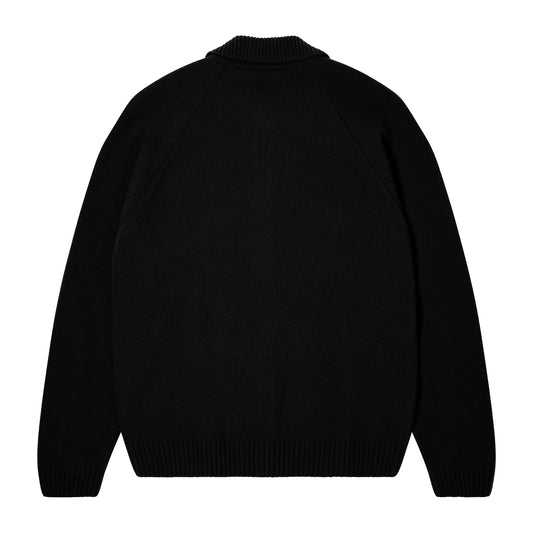 Edwin - Mars Polo Cardigan - BLACK / Sort - Strik