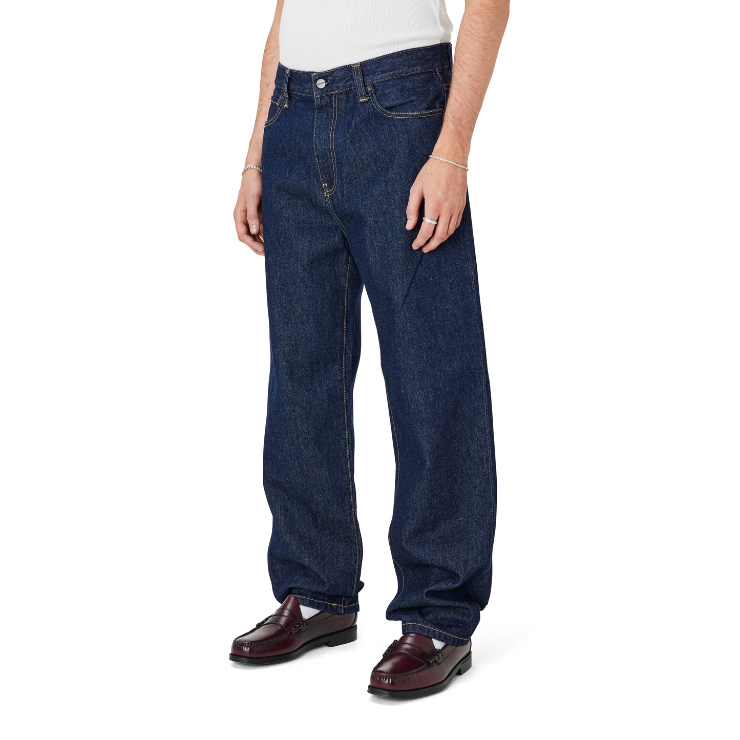 Carhartt WIP - Aaron Pant - BLUE RINSED / Blå - Bukser