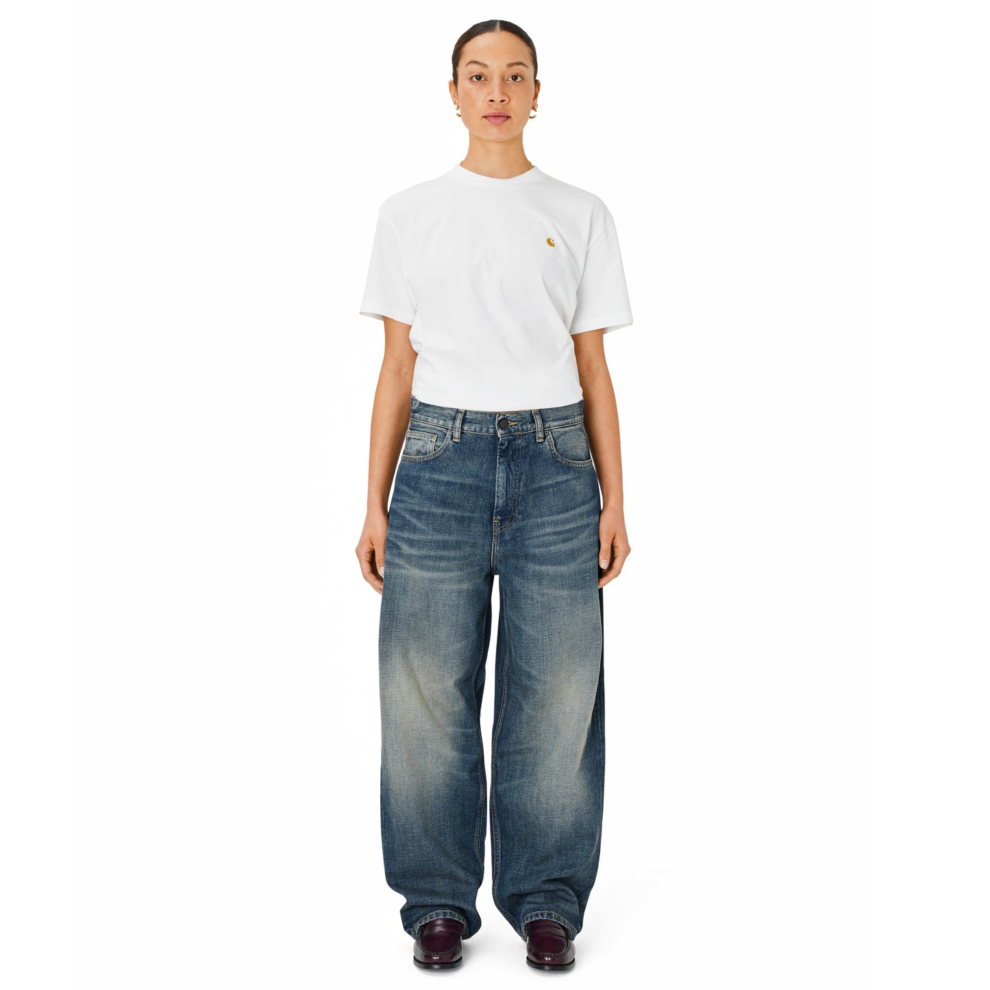 Carhartt WIP - W' Brandon Pant Camano - BLUE WORN USED WASH / Blå - Bukser