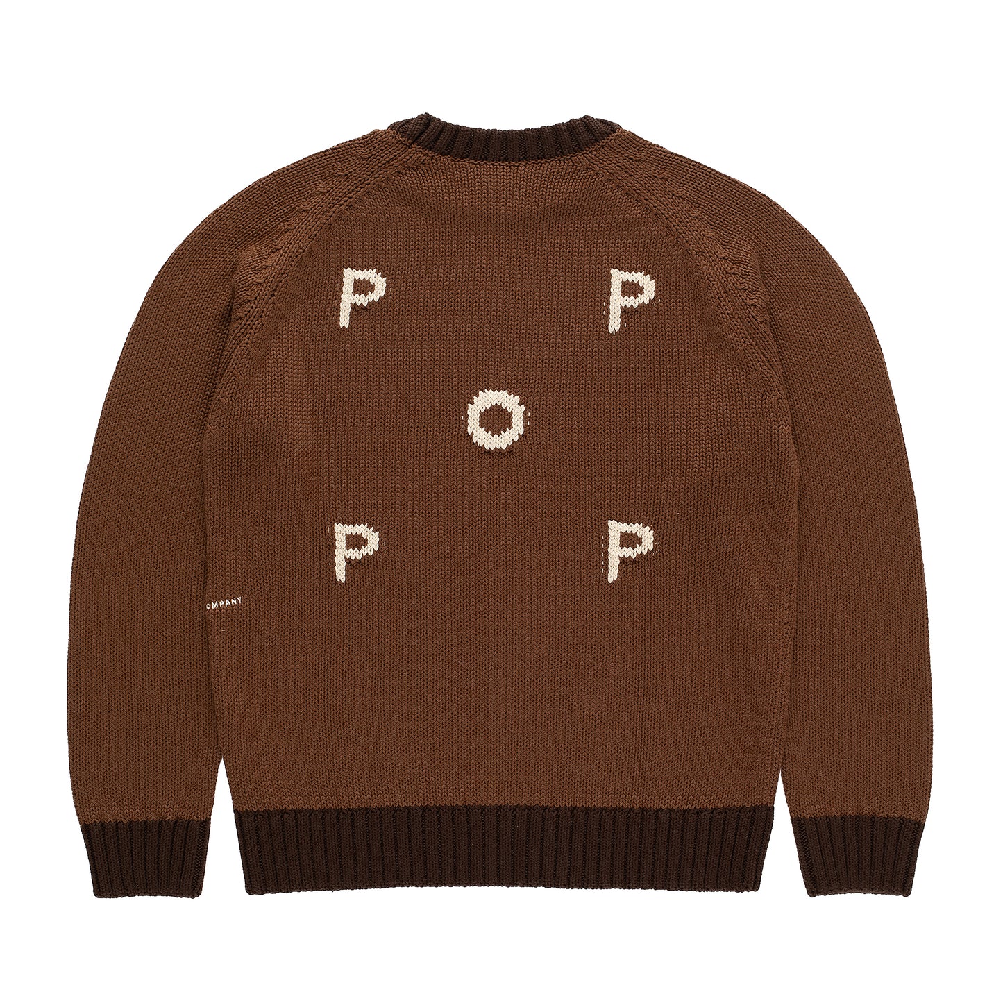 Pop Trading Company - Knitted Logo Crewneck - BISON / Brun - Strik