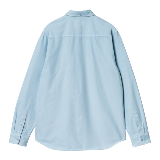 Carhartt WIP - L/S Bolton Shirt - AIR SKY GARMENT DYED / Blå - Skjorter