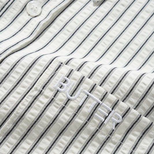 Butter Goods - Lines Shirt - WHITE / Hvid||Striber - Skjorter
