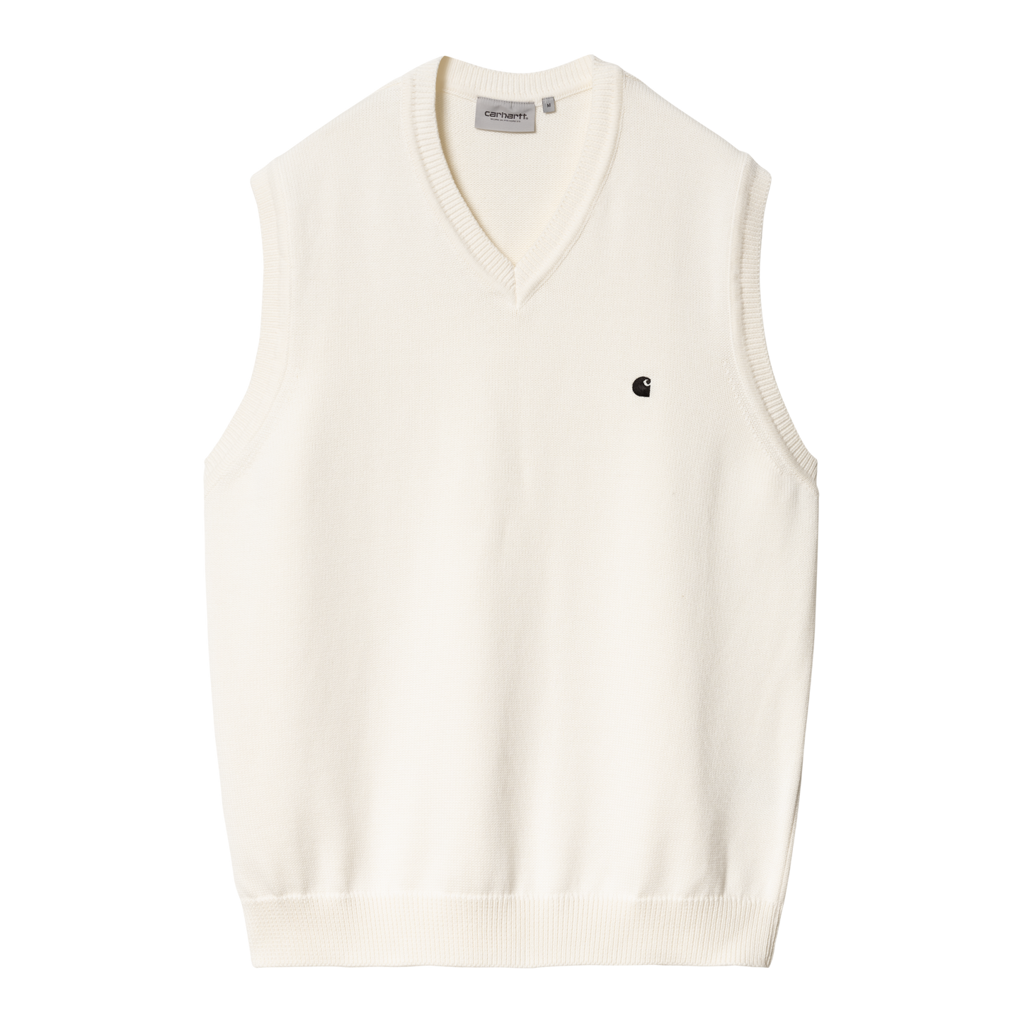 Carhartt WIP - Madison Vest Sweater - WAX / BLACK / Hvid - Strik