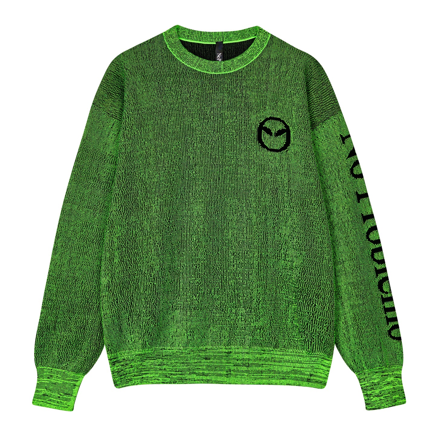 No Problemo - Glitch Alien-O Crew Neck Knit - GREEN / Grøn - Strik