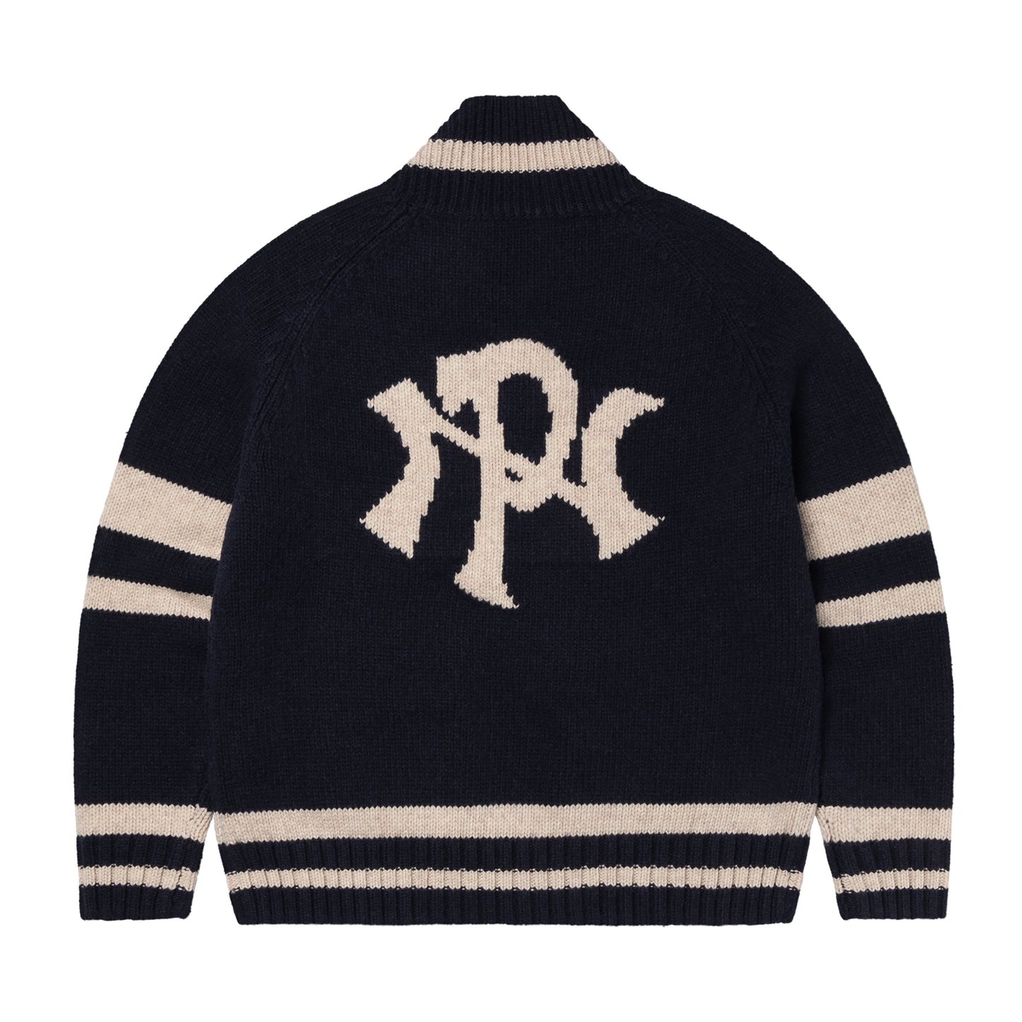 No Problemo - NYP Varsity Zip Thru Knit - NAVY / Blå - Strik