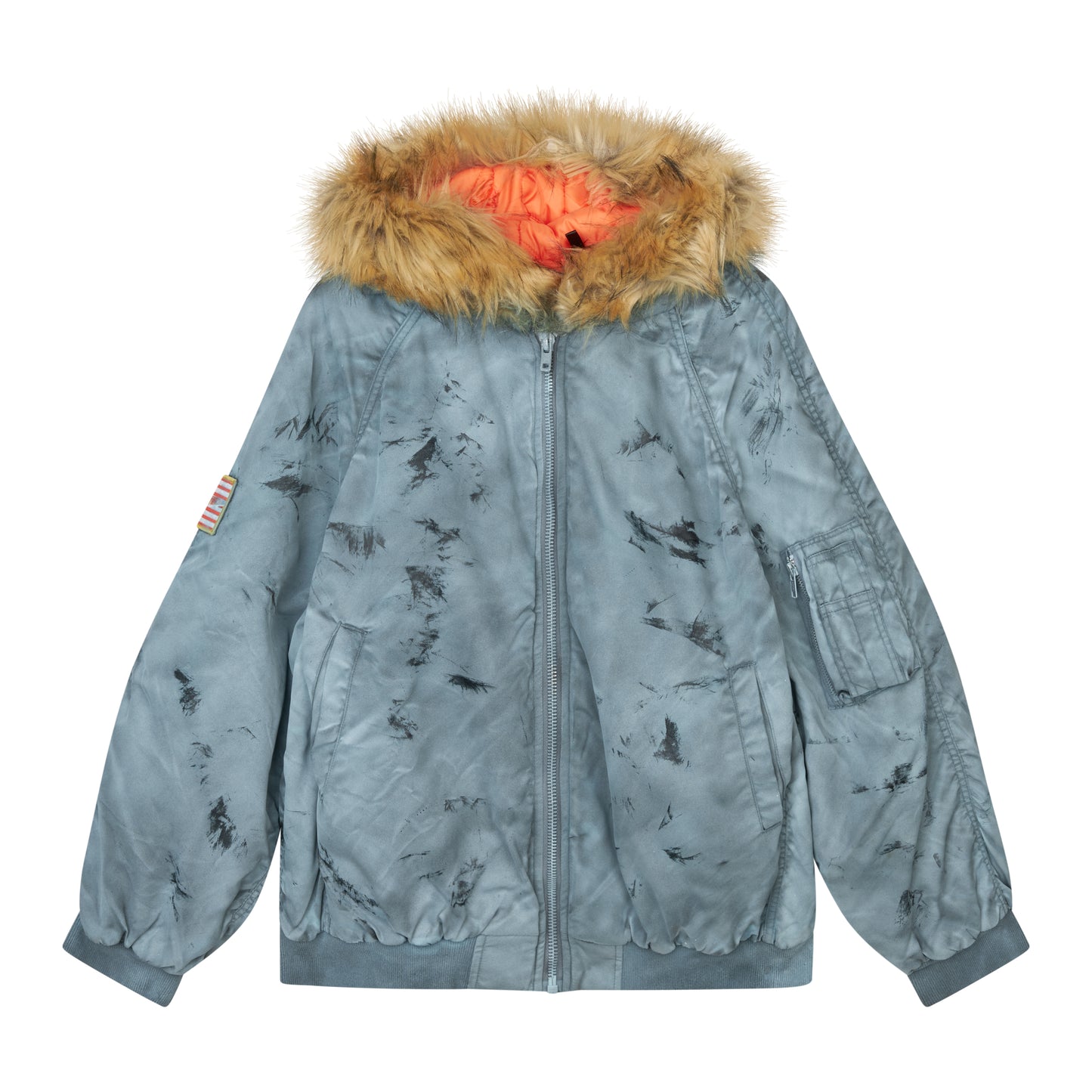 Fucking Awesome - Savie Hooded Bomber Jacket - BLACK / Blå - Jakker