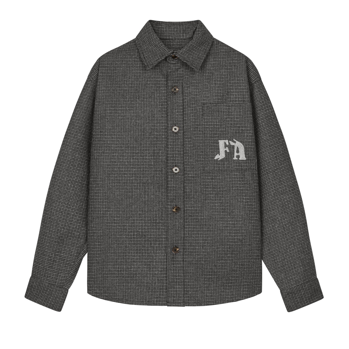 Fucking Awesome - Oversized Wool Flannel - SHADOW / PLAID / Tern||Grå||Sort - Skjorter