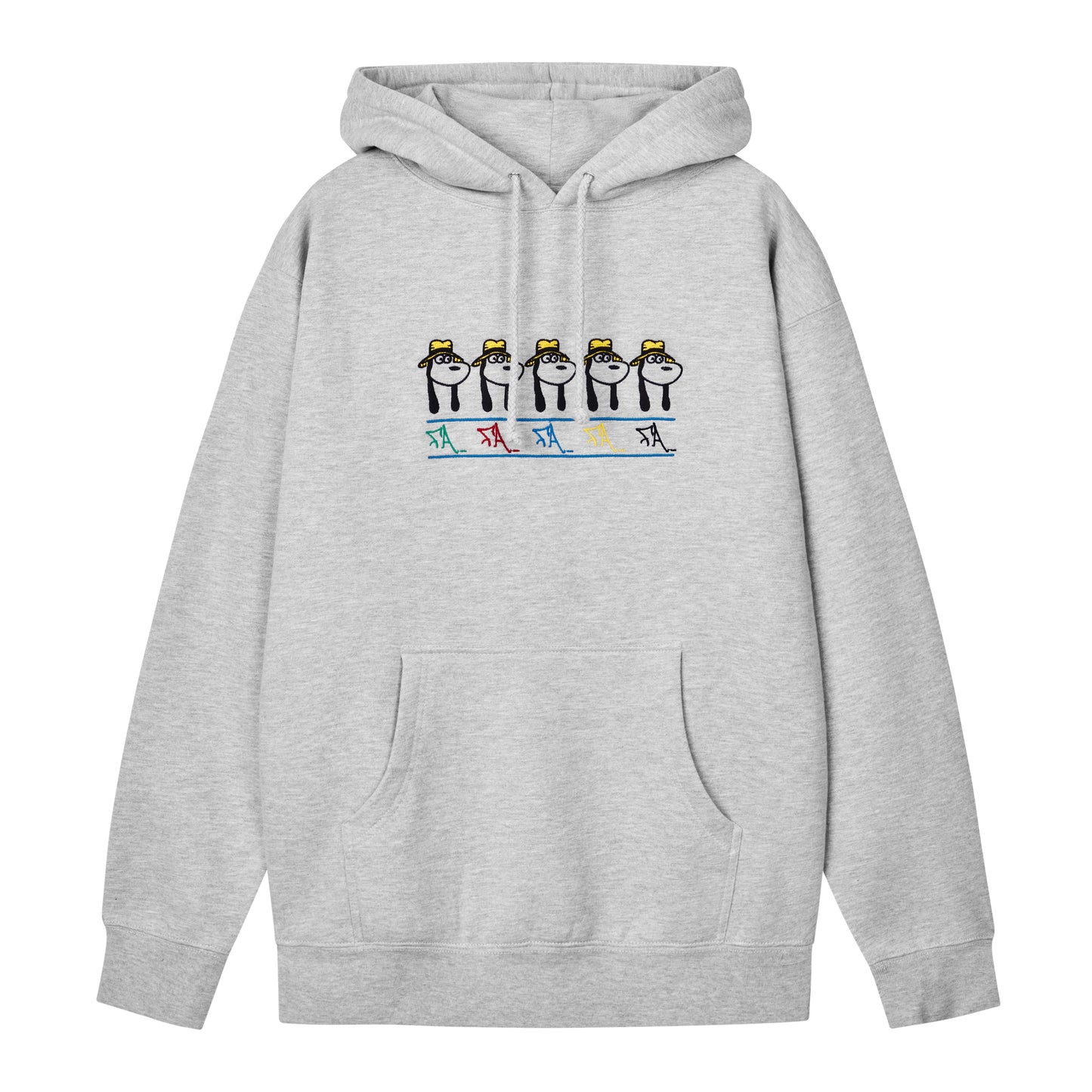 Fucking Awesome - Spike Repeat Embroidered Hoodie - GREY HEATHER / Grå - Sweatshirts