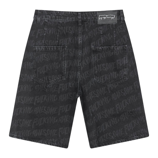 Baggy Pleated Denim Shorts