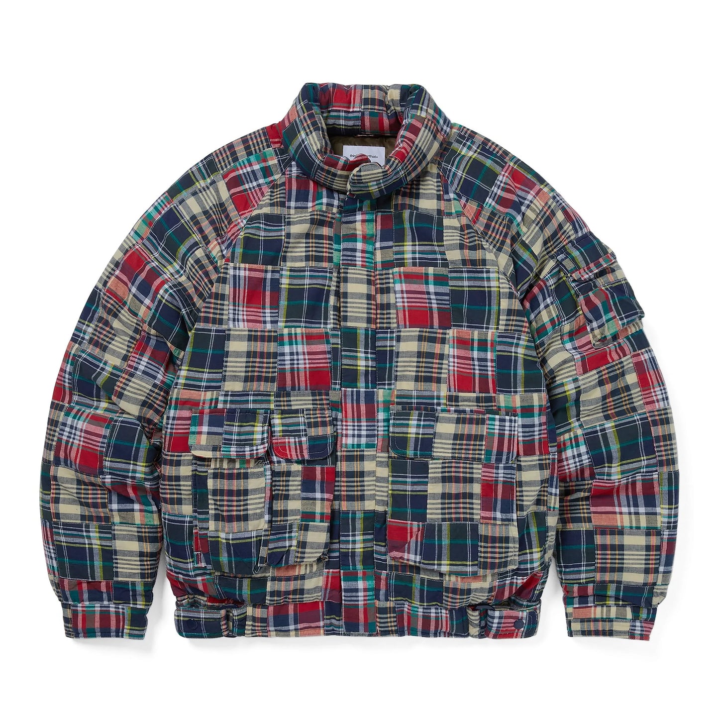 Thisisneverthat - Patchwork Multi Pocket Down Jacket - MULTI / Multi||Tern||Grøn||Blå - Jakker