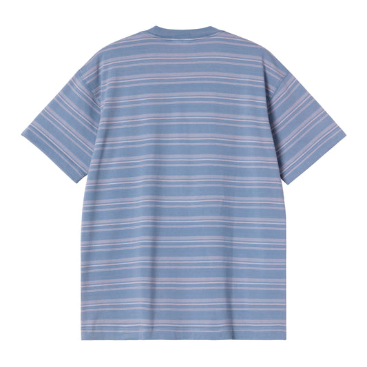 Carhartt WIP - S/S Brodine T-Shirt - BRODINE STRIPE, SORR / Blå||Striber - T-Shirts