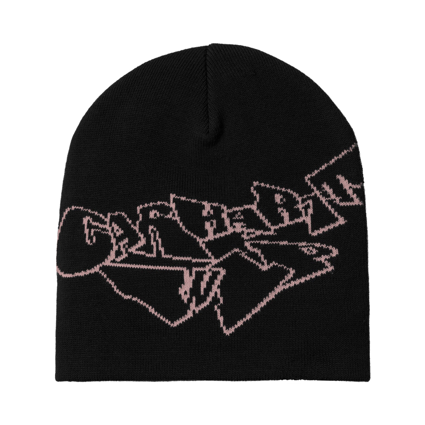 Carhartt WIP - Screwed Up Scripter Beanie - BLACK / HORTENSIA / Sort - Accessories