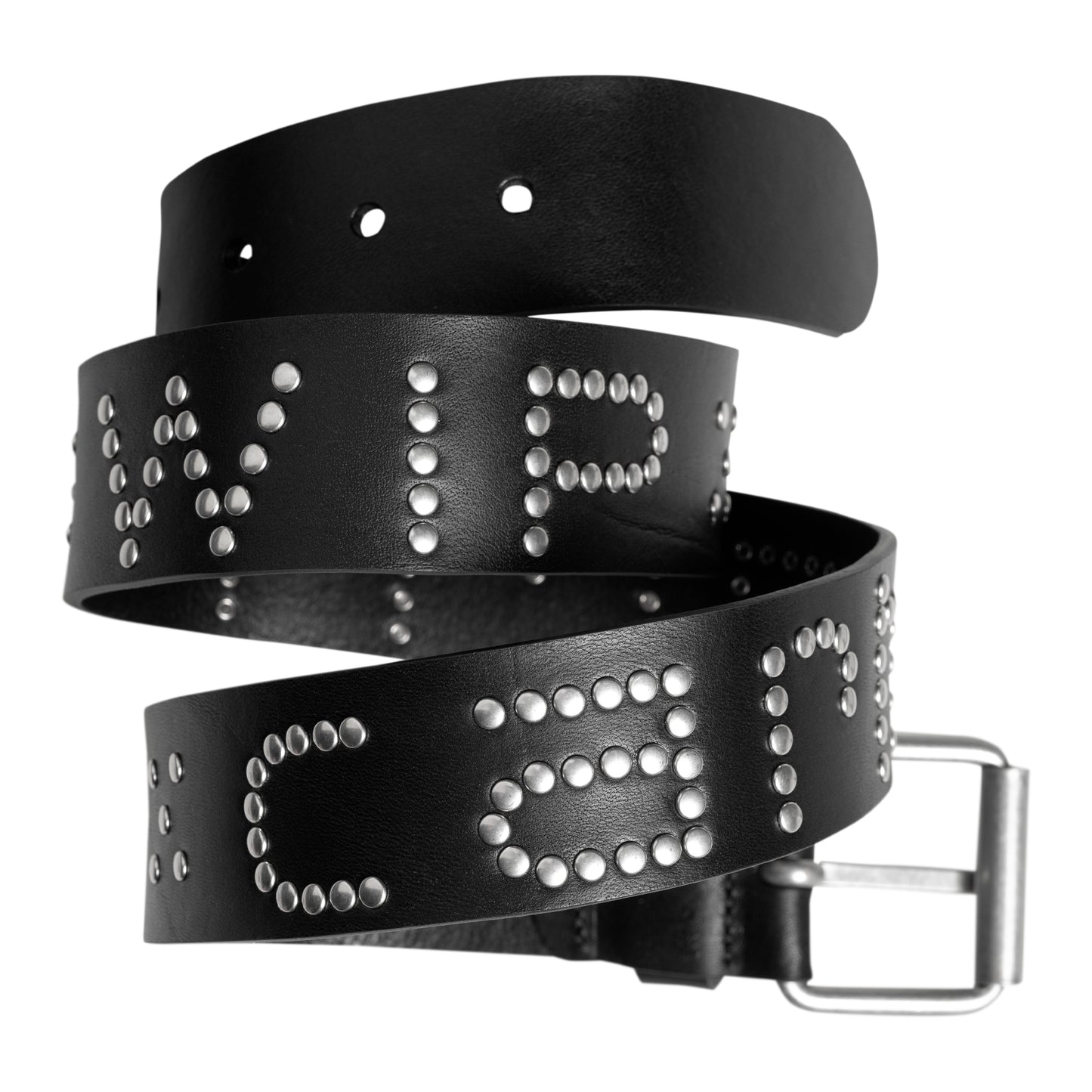 Carhartt WIP - Script Studs Belt - BLACK / SILVER / Sort - Accessories