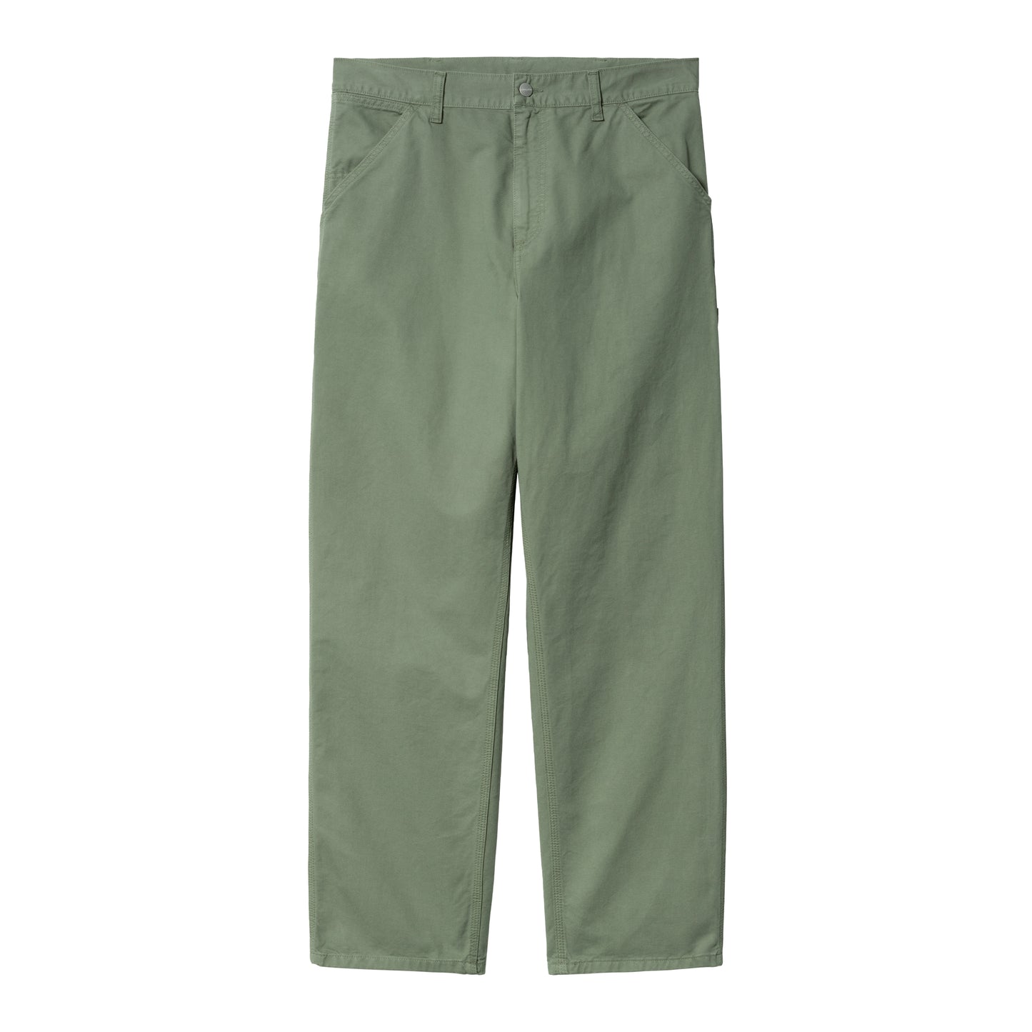 Carhartt WIP - Single Knee Pant Newcomb - PARK GARMENT DYED / Grøn - Bukser