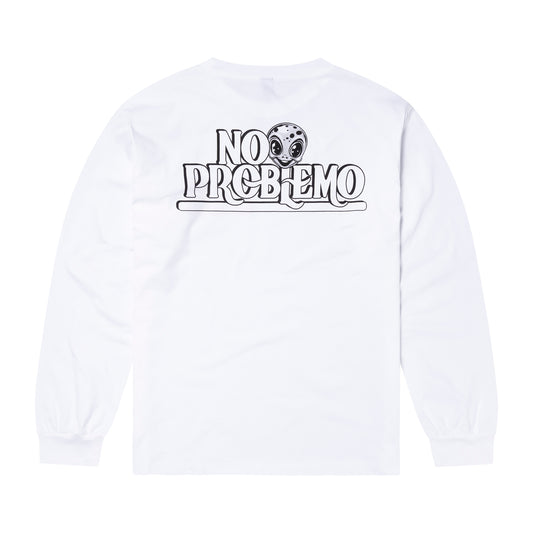 No Problemo - Stickers LS Tee - WHITE / Hvid - T-Shirts
