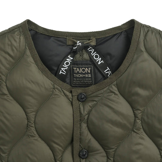 Military Crew Neck Down Vest