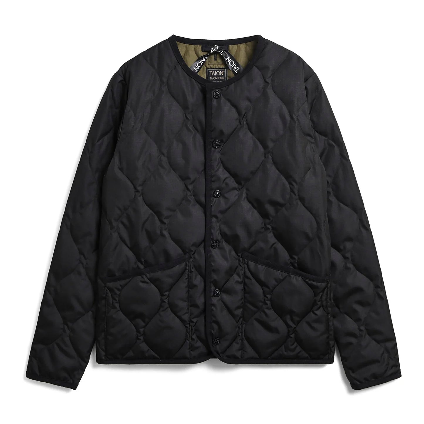 Taion - Military Crew Neck Down Jkt - BLACK / Sort - Jakker