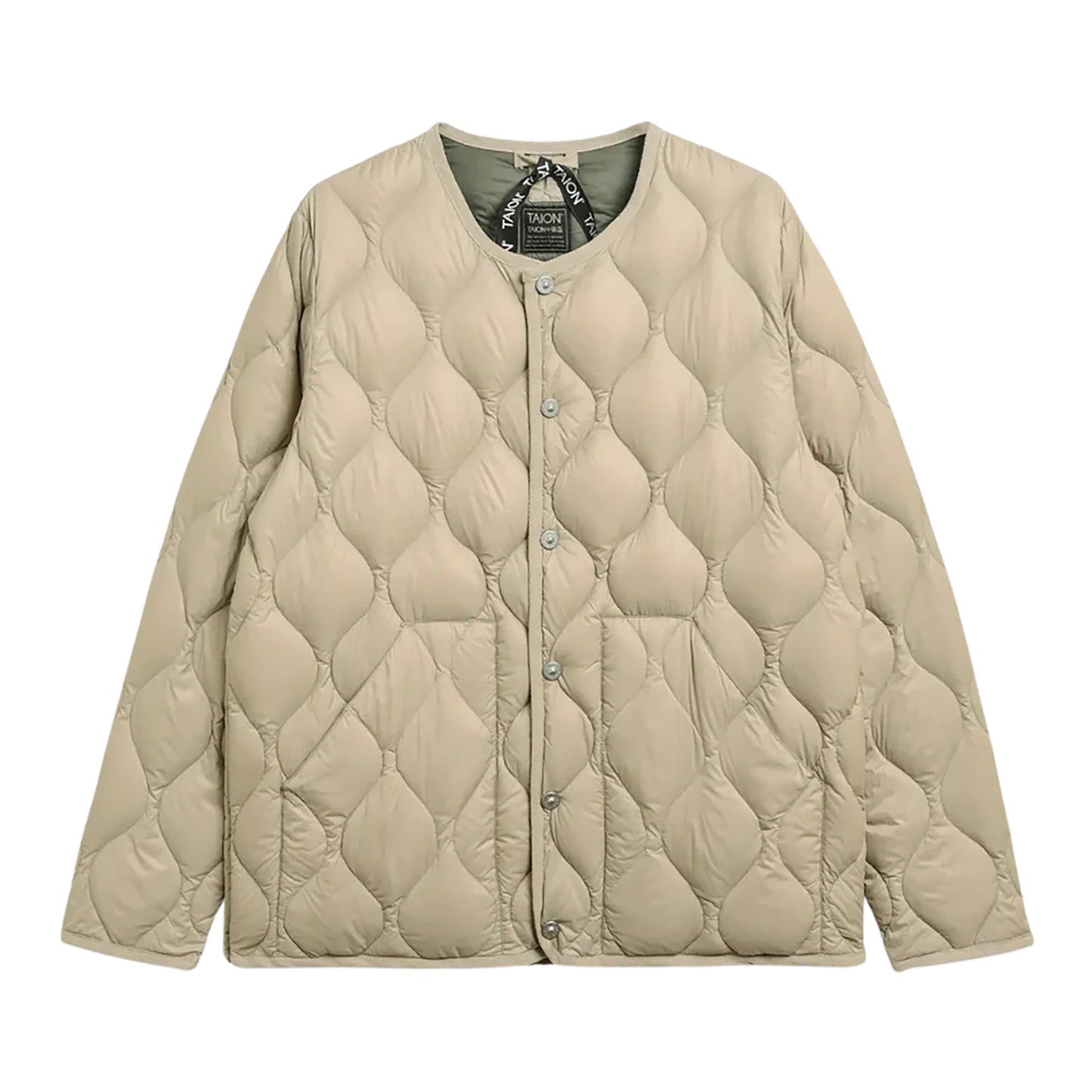 Taion - Military Crew Neck Down Jkt - BEIGE / Beige - Jakker
