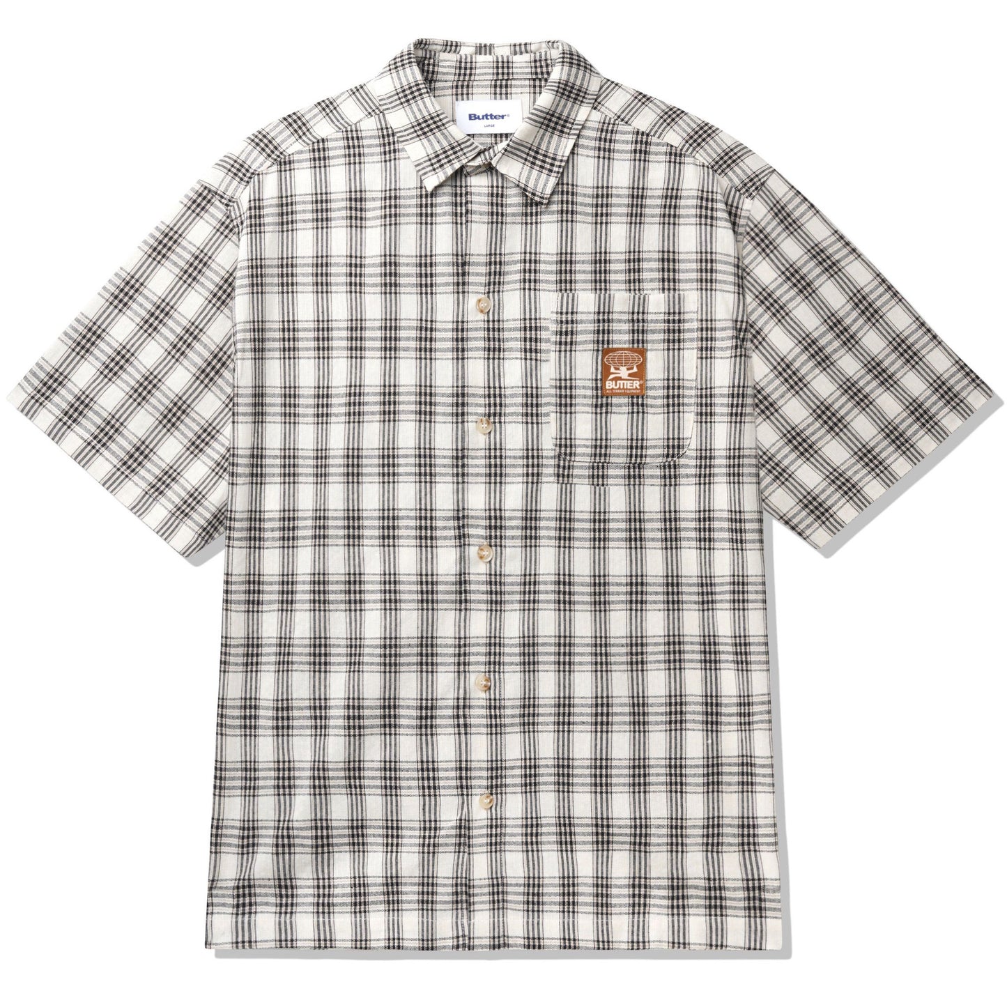 Butter Goods - Terrain S/S Shirt - WHITE / Tern||Hvid||Sort - Skjorter