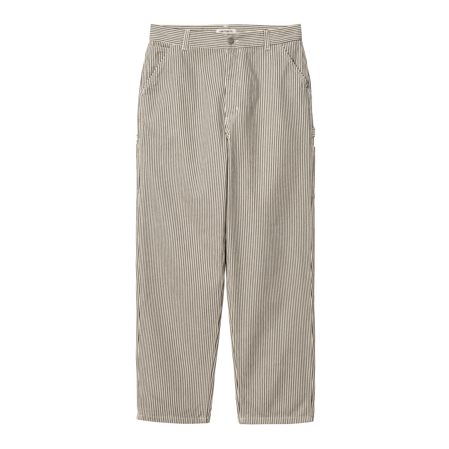 Carhartt WIP - W' Haywood SK Pant - WAX / BLACK RINSED / Hvid||Striber - Bukser
