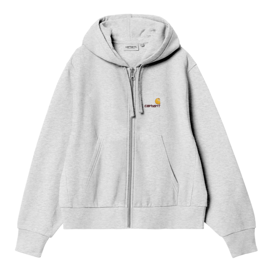 Carhartt WIP - W' Hooded American Script Jacket - ASH HEATHER / Grå - Sweatshirts