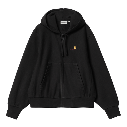 Carhartt WIP - W' Hooded American Script Jacket - BLACK / Sort - Sweatshirts