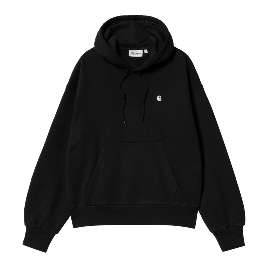 Carhartt WIP - W' Hooded Casey Sweatshirt - BLACK / SILVER / Sort - Sweatshirts