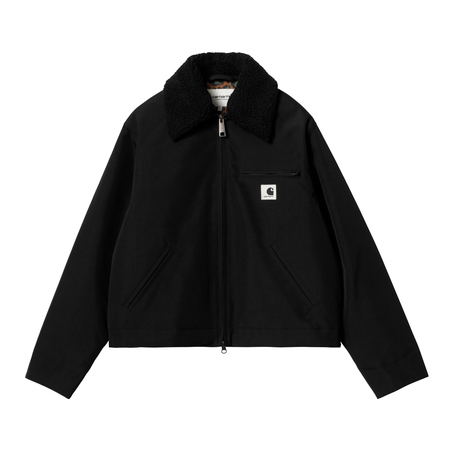 Carhartt WIP - W' Newkirk Jacket - BLACK / CAMO LEO / Sort - Jakker