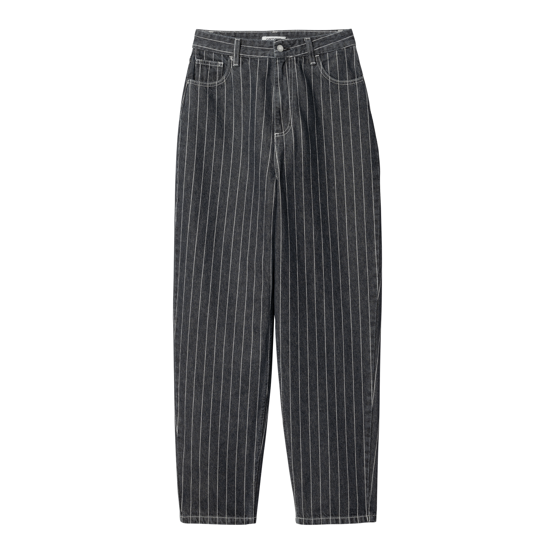 Carhartt WIP - W' Orlean Pant - BLACK / WHITE / Striber||Sort - Bukser