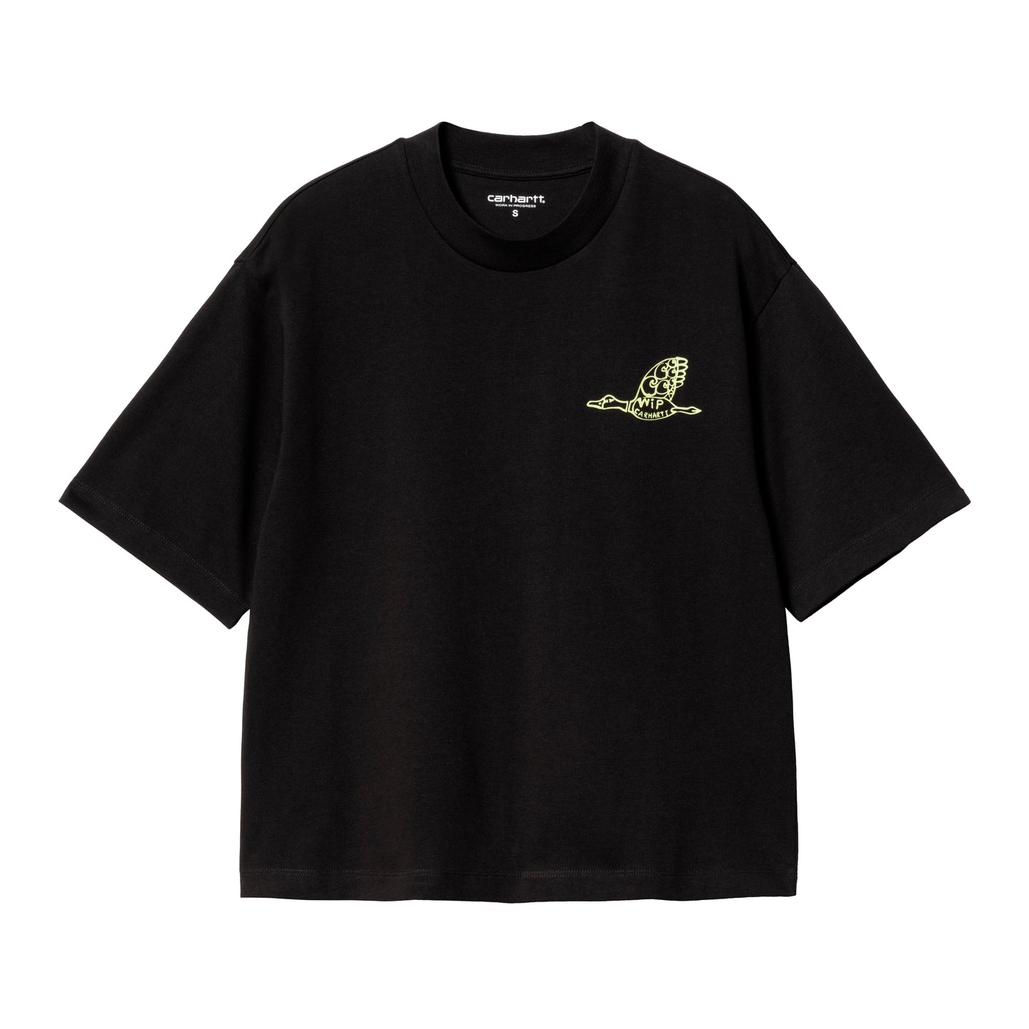 Carhartt WIP - W' S/S Kainosho T-Shirt - BLACK / ARCTIC LIME / Sort - T-Shirts