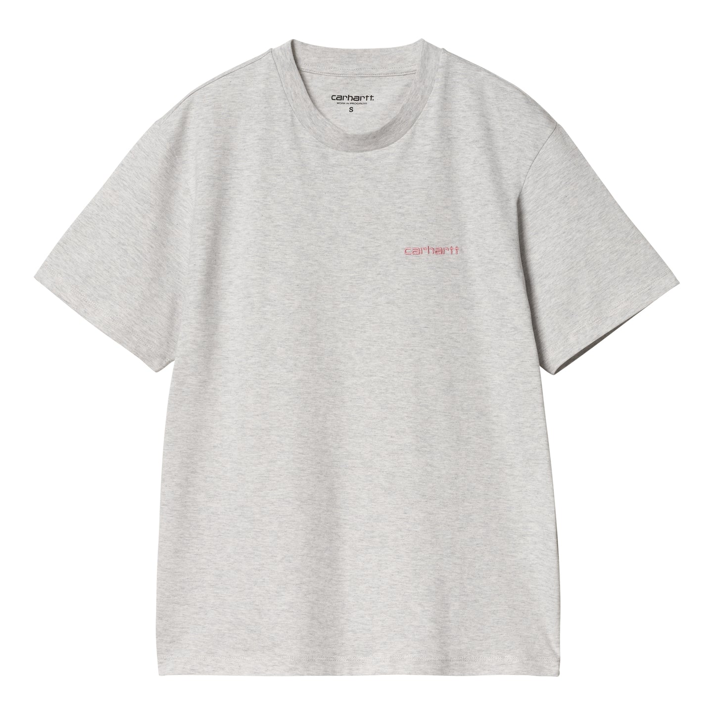 Carhartt WIP - W' S/S Script Embroidery T-S - ash heather - Dame > T-Shirts