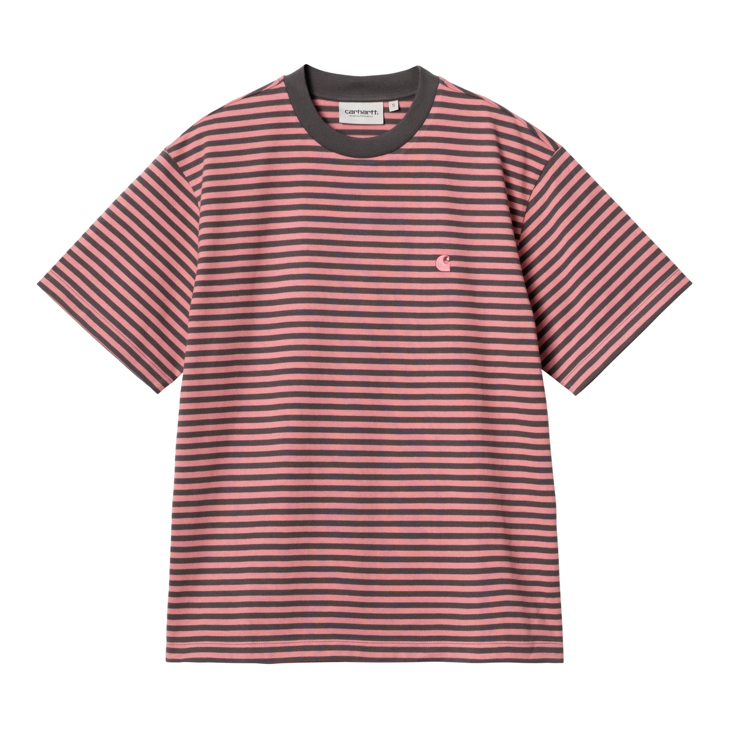 Carhartt WIP - W' S/S Verner T-Shirt - graphite / dusty ros - Dame > T-Shirts