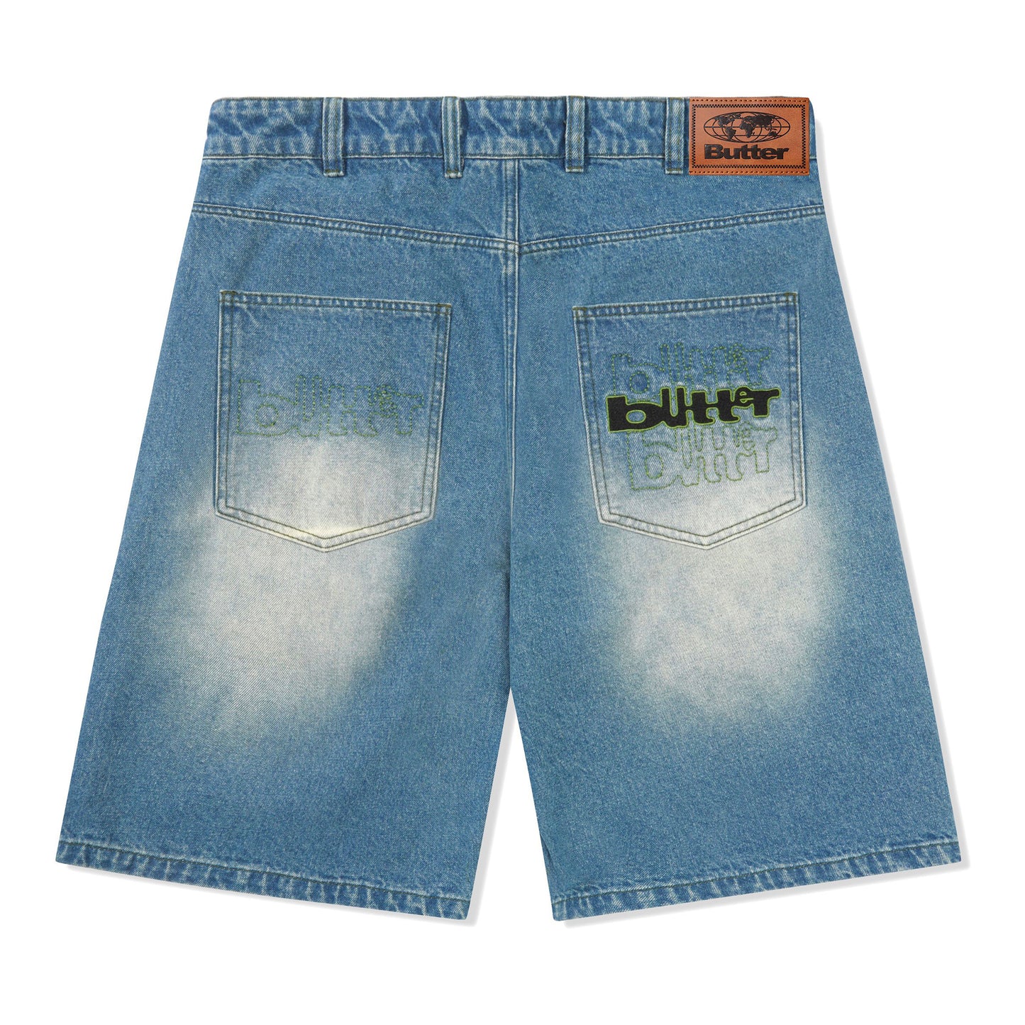 Butter Goods - Warped Denim Shorts - WASHED MID BLUE / Blå - Shorts