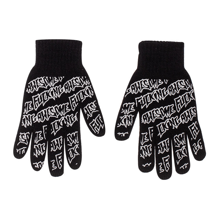 Fucking Awesome - FA Stamp Gloves Reflective - REFLECTIVE / Sort||Mønster - Accessories