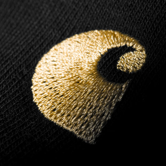 Carhartt WIP - Chase Neck Zip Sweat - BLACK / GOLD / Sort - Sweatshirts